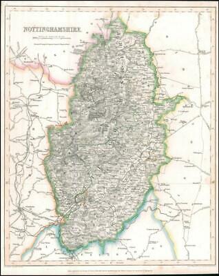 1842 Engraved Map of NOTTINGHAMSHIRE by Fisher (FM2/24)
