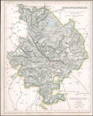 1842 Engraved Map of HUNTINGDONSHIRE by Fisher (FM2/16)