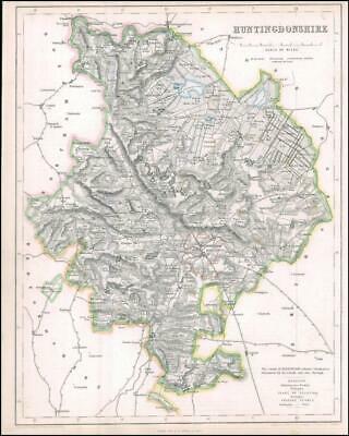 1842 Engraved Map of HUNTINGDONSHIRE by Fisher (FM2/16)