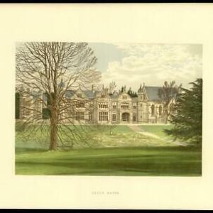1885 Original Antique Print - View of  EXTON HOUSE Rutland East Midlands  (MH76)