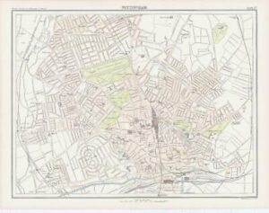 c1885 Large Map ENGLAND - NOTTINGHAM Nottinghamshire Bartholomew (RA65)