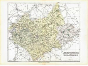 1885 Large Map of the County of LEICESTERSHIRE & RUTLANDSHIRE by Weller (PCM21)