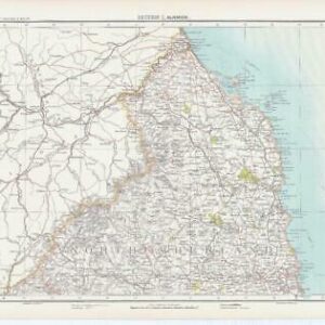 c1885 Map ENGLAND - SECTION I ALNWICK Northumberland Bartholomew (RA17)