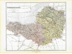 1885 Large Map of the County of SOMERSETSHIRE by Weller (PCM31)