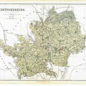 1885 Large Map of the County of HERTFORDSHIRE by Weller (PCM14)