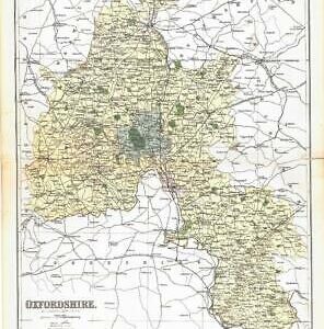 1885 Large Map of the County of OXFORDSHIRE by Weller (PCM29)