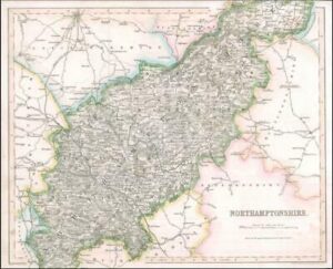 1842 Engraved Map of NORTHAMPTONSHIRE by Fisher (FM2/22)