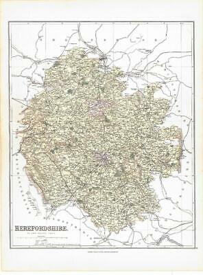 1885 Large Map of the County of HEREFORDSHIRE by Weller (PCM13)