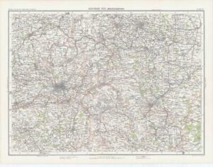 c1885 Map ENGLAND - SECTION VIII MANCHESTER Lancashire Bartholomew (RA25)