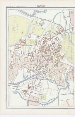 c1885 Map ENGLAND - OXFORD Oxfordshire Bartholomew (RA72)
