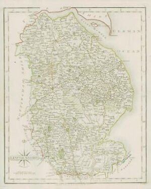 1793 Original Antique MAP of 'LINCOLNSHIRE' by John Cary (CM2/21)