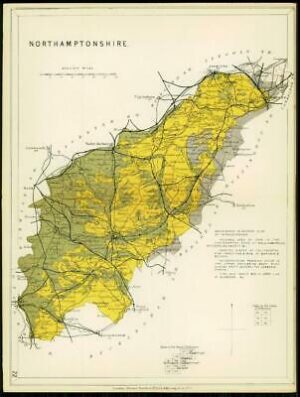 1904 Original Antique Colour Map of NORTHAMPTONSHIRE Geological (41)