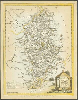 c1770 - Original Antique Map STAFFORDSHIRE by J ELLIS Colour (LM5)