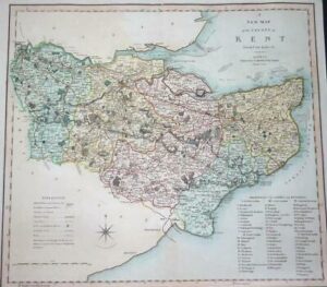 1804 - Original Antique LARGE MAP of 'KENT' by Smith 1st Edition (LM4)