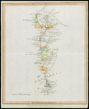 1806 Antique Road Map MIDDLESEX HERTFORDSHIRE BUCKS NORTHANTS LEICESTERSHIRE (8)