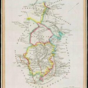 1806 Antique Road Map WALES HEREFORDSHIRE RADNORSHIRE MONTGOMERY CARDIGAN (12)