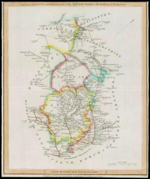 1806 Antique Road Map WALES HEREFORDSHIRE RADNORSHIRE MONTGOMERY CARDIGAN (12)