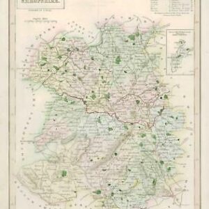 1833 Original Antique Colour Map of SHROPSHIRE by Chapman & Hall
