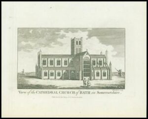 1786 VIEW of the CATHEDRAL CHURCH of BATH in SOMERSETSHIRE Hogg (HE181)