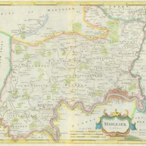 1722 Original Antique Map - MIDDLESEX by Robert Morden HAND COLOURED