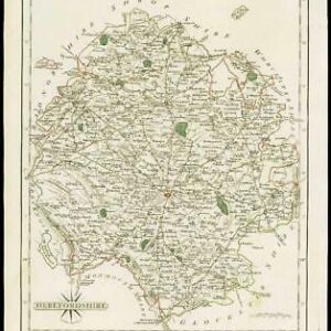 1793 Original Antique MAP of 'HEREFORDSHIRE' by John Cary Outline Colour (18)