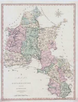 1800-10 Large Engraved Map of OXFORDSHIRE by John Cary Original Colour (CL24)