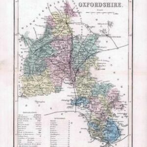 1860 - Original antique colour map of "OXFORDSHIRE" by Joshua Archer (30)