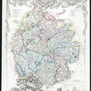 1837 Original decorative Antique MAP - HEREFORDSHIRE by Thomas Moule Colour (51)