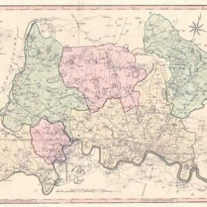 1800-10 Large Engraved Map of MIDDLESEX by John Cary Original Colour (CL18)