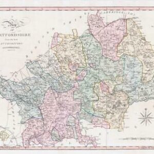 1800-10 Large Engraved Map of HARTFORDSHIRE Hertfordshire John Cary Colour (CL9)