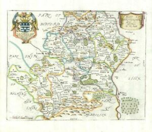 1673 1st ISSUE Map of Hertfordshire 'A MAPP OF HARTFORDSHIRE' by Richard Blome