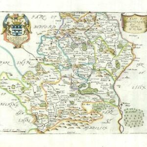 1673 1st ISSUE Map of Hertfordshire 'A MAPP OF HARTFORDSHIRE' by Richard Blome