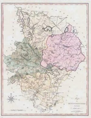 1800-10 Large Engraved Map of HUNTINGDONSHIRE John Cary Original Colour (CL11)