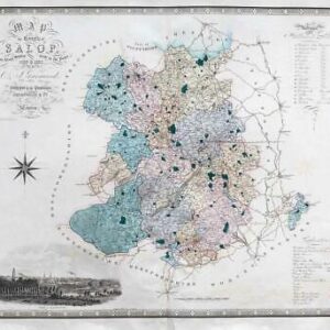 1830 Large Original Map of SHROPSHIRE by Greenwood Shrewsbury Salop (LM10)