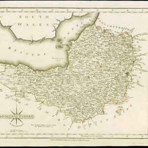 1793 Original Antique MAP of 'SOMERSETSHIRE' by John Cary Outline Colour (34)