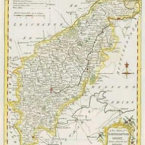 1764 Original Antique Map NORTHAMPTONSHIRE by Thomas KITCHIN Hand coloured (26)