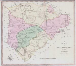 1800-10 Large Engraved Map of RUTLANDSHIRE by John Cary Original Colour (CL25)