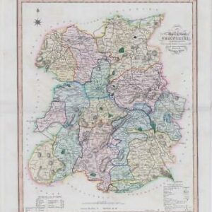1833 Large Engraved Map SHROPSHIRE William Ebden Duncan Original Colour (DUK27)