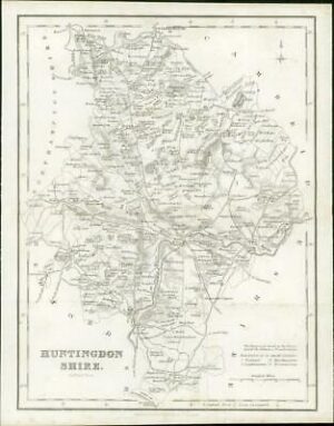 1836 - Original Antique Map of HUNTINGDONSHIRE by Fullerton (17)