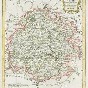 1764 Original Antique Map - HEREFORDSHIRE by Thomas KITCHIN Hand coloured (16)