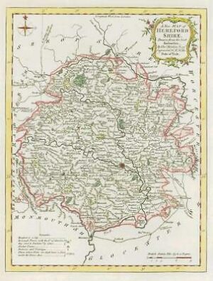 1764 Original Antique Map - HEREFORDSHIRE by Thomas KITCHIN Hand coloured (16)