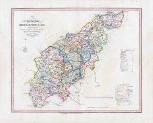 1833 Large Engraved Map NORTHAMPTONSHIRE by William Ebden Duncan Colour (DUK28)