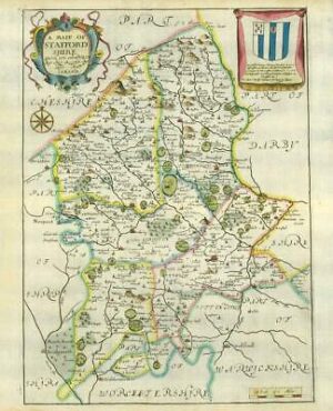 1673 1st ISSUE Antique Map 'A MAPP OF STAFFORDSHIRE' by Richard Blome