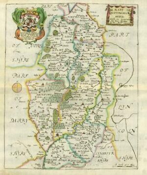 1673 1st ISSUE Antique Map 'A MAPP OF NOTTINGHAMSHIRE' by Richard Blome