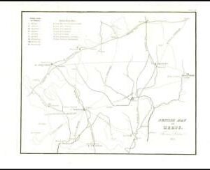 1813 Hertfordshire Large Engraved Map by Thomas Leman (HC1)