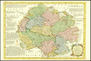 1777 Antique Map HEREFORDSHIRE by Emanual Bowen Divided Hundreds (BCM18)