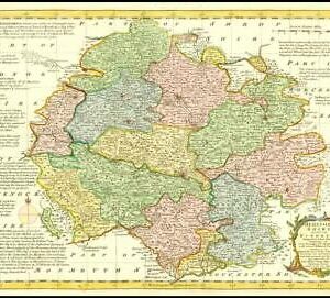 1777 Antique Map HEREFORDSHIRE by Emanual Bowen Divided Hundreds (BCM18)
