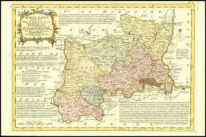 1777 Antique Map of MIDDLESEX by Emanual Bowen Divided into Hundreds & c (BCM23)