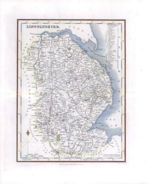 1836 - Original Antique Map of LINCOLNSHIRE by Fullerton (FCM5)