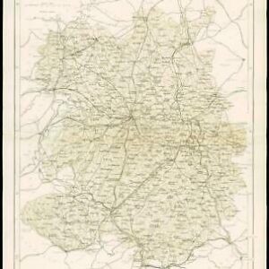 1865 - Original Antique Map of "SHROPSHIRE" by W Hughes (NG52)